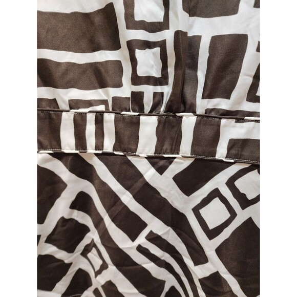 BANANA REPUBLIC WOMENS SIZE 0 BROWN WHITE BLOUSE ARTSY GEOMETRIC SAFARI EXOTIC - Picture 11 of 14